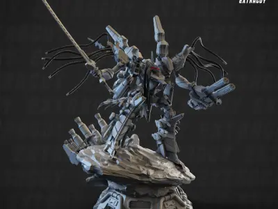 Wired Mech Static 100mm Set 3D print model
