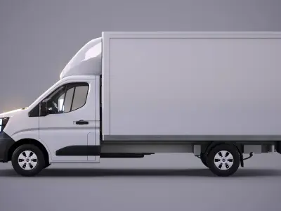 Renault Master 2025 Lift Gate Box Truck 3D Model Low-poly 3D model