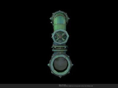 Stylized Steampunk Pipe Low-poly 3D model