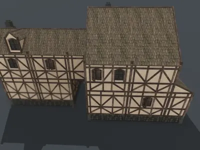 Medieval House 04 Low-poly 3D model