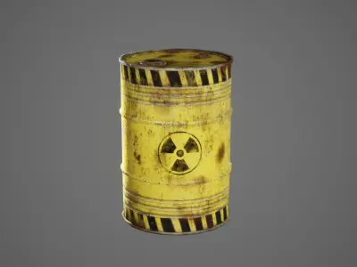 Oil Drum Barrel Pack Low-poly 3D model