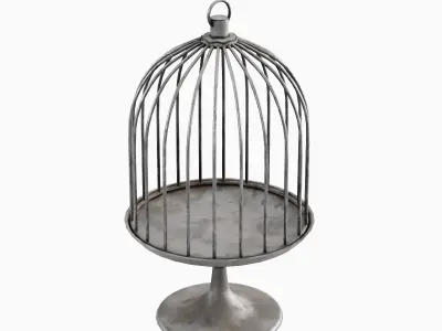 Metal Birdcage 02  Low-poly 3D model