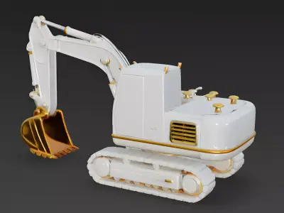 Ivory Elite Gilded Excavator 3D Model Low-poly 3D model
