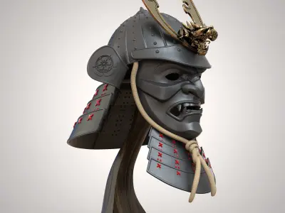 Samurai Kabuto Helmet Japanese Warior 3D print model