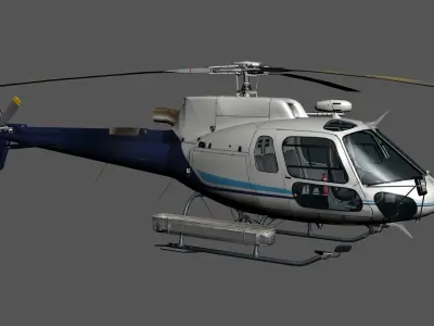 Helicopter Low-poly 3D model 6