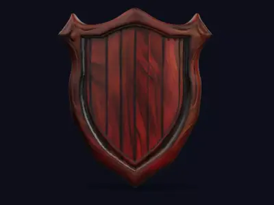 Wooden Shield Armor Low-poly 3D model