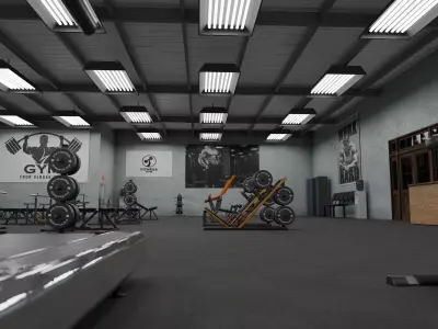 Gym from inside Low-poly 3D model