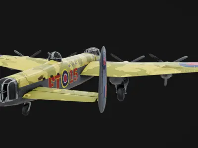 Avro Lancaster Low-poly 3D model