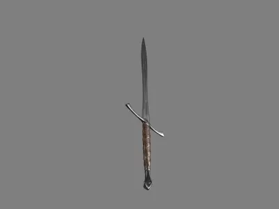Leather bound sword Low-poly 3D model