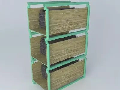 ESSABAKKEN three tier wooden bookcase Free 3D model