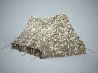 Military Camp Tent Low-poly 3D model