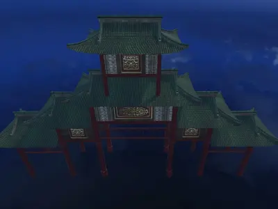 Japanese Gate Low-poly 3D model purchase