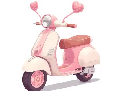 Stylized 3D Valentine Scooter Model Low-poly 3D model purchase
