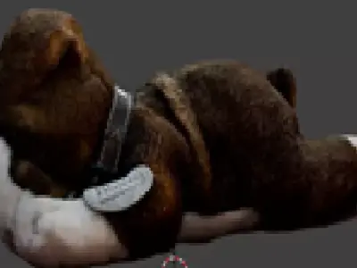 Stuffed Toy Dog Low-poly 3D model