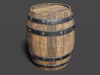 Wooden Barrel 3D model order