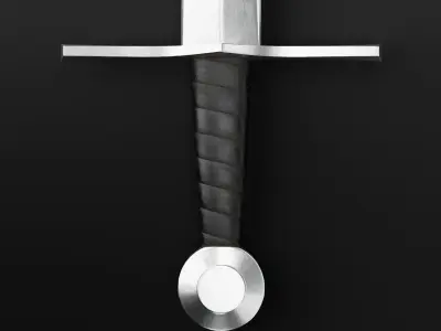 Medieval Sword 05 low poly plus old texture and sheath UE Low-poly 3D model