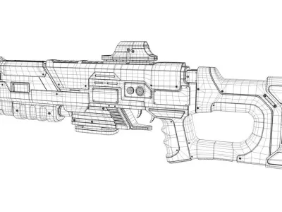 Sci-Fi Rifle Gun 3D model