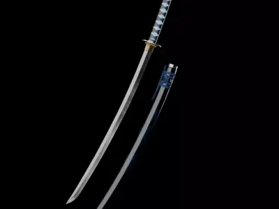 Katana Sword Low-poly 3D model 5