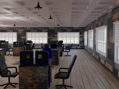 Office Interior Low-poly 3D model buy