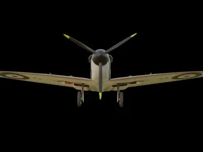 Spitfire Low-poly 3D model