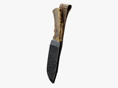 Sheath Hunting Knife Low-poly 3D model