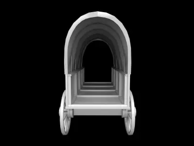 Wooden Wagon Low-poly 3D model get