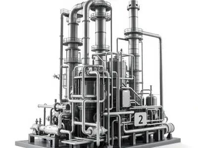 Industrial Chemical Plant Model Pack Low-poly 3D model