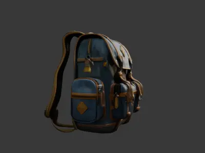 Stylized Backpack BP03 Low-poly 3D model
