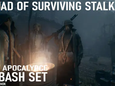 Squad of surviving stalkers 3D model