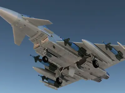  Multirole Fighter Eurofighter Typhoon Rigged 