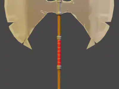 Medieval weapon - axe Low-poly 3D model