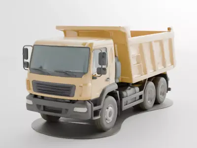 Dump Truck Construction and Material Transport Vehicle 3D model