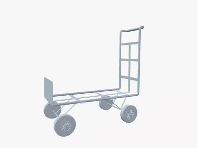 Four wheeler hand truck Low-poly 3D model