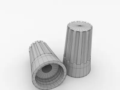 Wirenut two orange plastic plugs 3D model