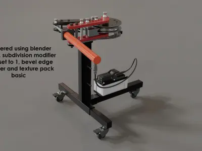 Garage hydraulic pipebender Low-poly 3D model