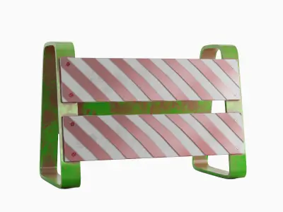 Traffic Barricade 03 Low-poly 3D model