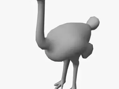 Low Poly Ostrich Low-poly 3D model