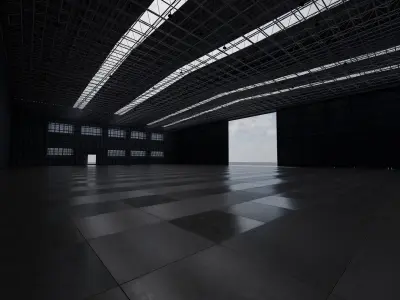 Large Aircraft Hangar 3D Model 3D model