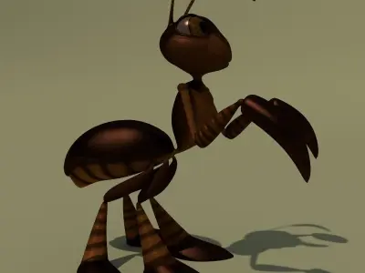 Rigged Cartoon Ant Brown 3D model