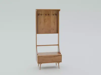 Wooden Rack Bookshelf Low-poly 3D model