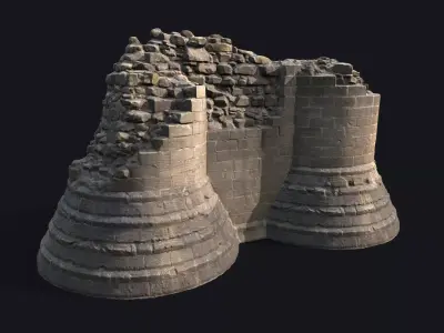 Game Ready Scanned Castle Ruins v4 Low-poly 3D model