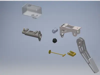 brake pedal assembly 3D model 3D model