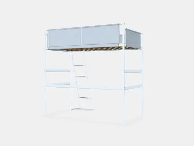 VITVAL loft bed frame 1 Low-poly 3D model