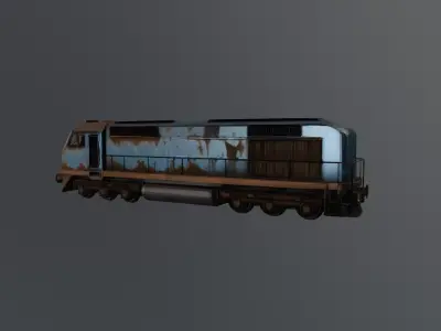 postapocalyptic locomotive 3D model