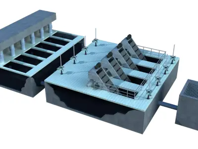 Sewage treatment plant 3D model buy