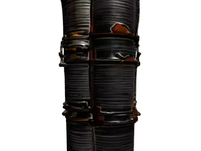 Rusty Stacked Tin Cans Prop Low-poly 3D model