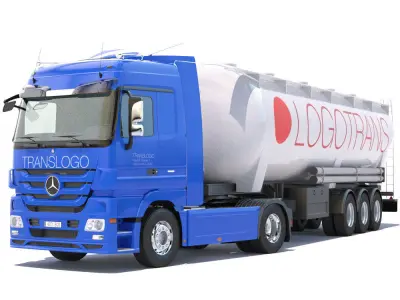 Mercedes Actros With Tipping Silo 3D model
