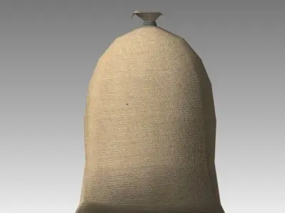 Bag 03 flour bag Low-poly 3D model