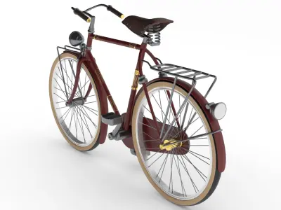 Touring Bike Low-poly 3D model