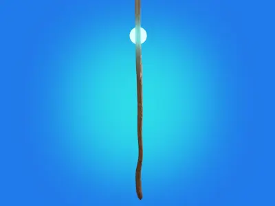 Magic Staff Low Poly Game Ready  Free low-poly 3D model